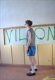 VINTAGE 90'S BAGGY MINI ABSTRACT SWIMMING SUMMER SHORTS BLUE