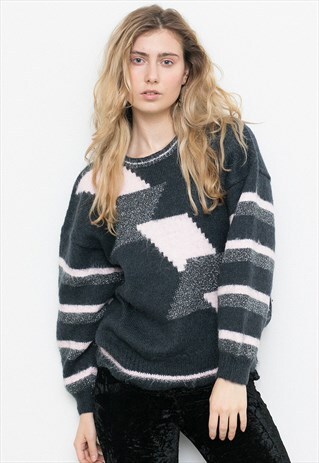 GEOMETRICAL GREY SWEATER