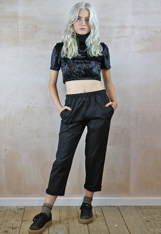 DAMASK CROP PEG TROUSERS