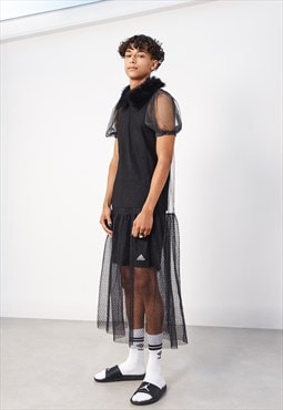 NEW Gender Neutral Range- Black Mesh Dress