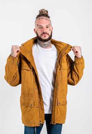 VINTAGE 80S REAL LEATHER TIMBERLAND 3/4 COAT / S7741