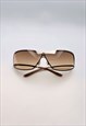 Gucci Sunglasses Rimless Shield Brown Beige GG 1709/S