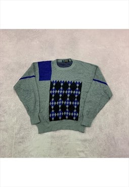 Vintage abstract knitted jumper Men's L