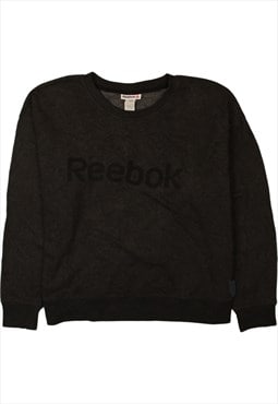 Vintage 90's Reebok Sweatshirt Spellout Crew Neck Black