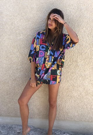 PATTERNED OVERSIZED RETRO VINTAGE UNISEX FESTIVAL SHIRT