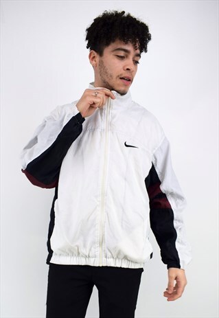 VINTAGE 90'S NIKE BLACK WHITE & BURGUNDY JACKET