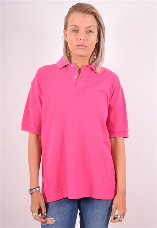 FILA WOMENS VINTAGE POLO SHIRT XL PINK 90S