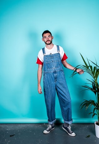 VINTAGE DUNGAREES IN BLUE DENIM