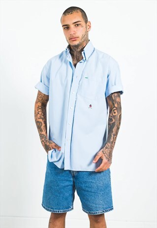 VINTAGE 80S TOMMY HILFIGER SHORT SLEEVE SHIRT / S3053