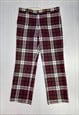 90's Vintage Trousers Red Multi Check Tartan