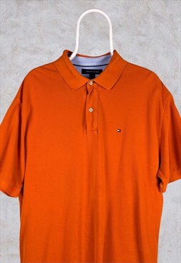 Vintage Tommy Hilfiger Polo Shirt Orange XL