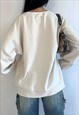 UNISEX VINTAGE 00S NIKE EMBROIDERED TICK CREAM SWEATSHIRT