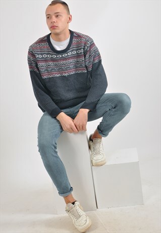 VINTAGE 90'S JUMPER IN ABSTRACT PRINT