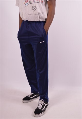 LOTTO MENS VINTAGE TRACKSUIT TROUSERS MEDIUM BLUE 90S