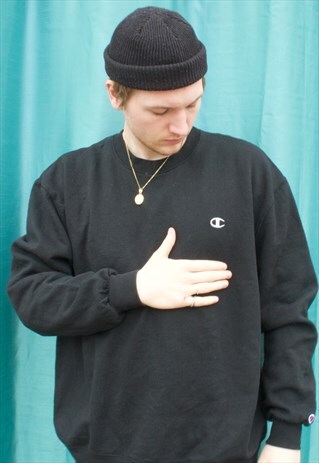 VINTAGE DARK GREY/ BLACK CHAMPION SWEATSHIRT