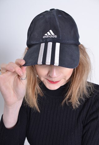 VINTAGE ADIDAS BASEBALL CAP HAT BLACK