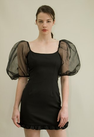 ALISAR MINI ORGANZA DRESS- BLACK