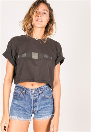 VINTAGE 90S USA CROP T-SHIRT/ R960