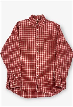 Vintage checked flannel shirt red large BV16698