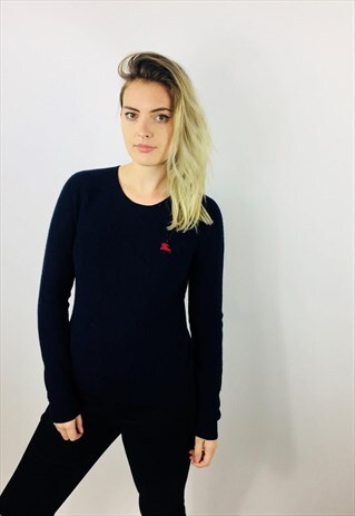 VINTAGE BURBERRY BRIT EMBROIDERED NOVA WOOL JUMPER
