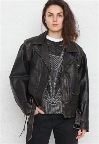 VINTAGE BLACK LEATHER JACKET