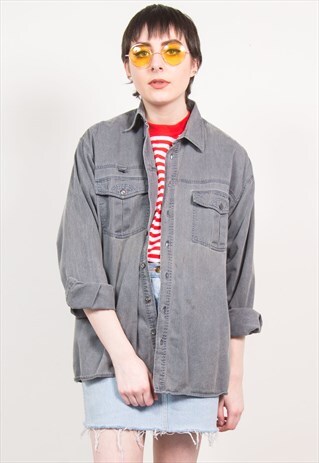 VINTAGE 90'S LIGHT GREY DENIM SHIRT