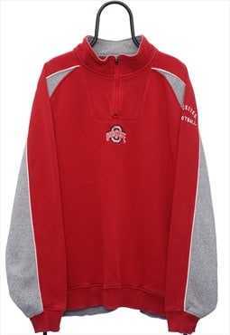 Vintage Ohio State Buckeyes Red 1/4 Zip Sweatshirt Womens