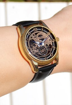 Skeleton-Style Gold Watch