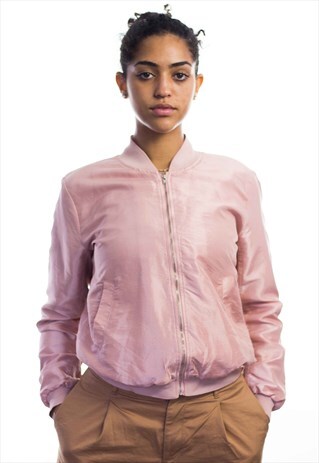 VINTAGE PINK BOMBER JACKET 90S M 10.8