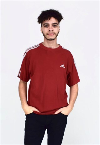 VINTAGE 90'S ADIDAS RED & WHITE T-SHIRT