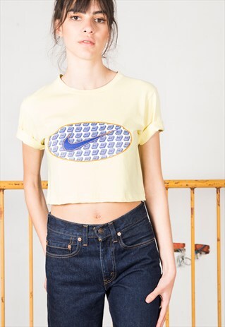 VINTAGE 80'S NIKE CROP TOP /AVELINASREWORKS/ S0819