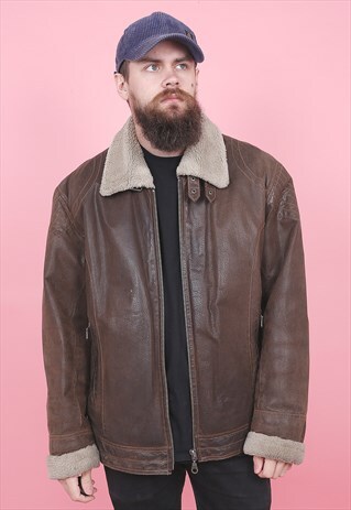 VINTAGE AVIATOR LEATHER FLIGHT JACKET /R9074