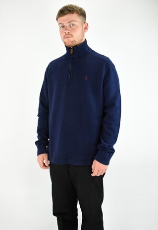 POLO RALPH LAUREN HALF ZIP PULL OVER SWEATER