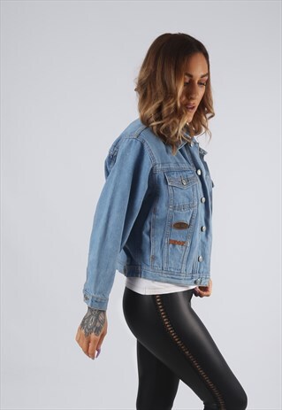 VINTAGE DENIM JACKET UK 8 XS (9E1S)