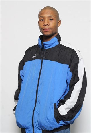 VINTAGE PUMA LOGO TRACK TOP JACKET BLUE