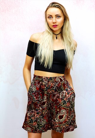 1990S VINTAGE LARGE PAISLEY PRINT CULOTTES SHORTS