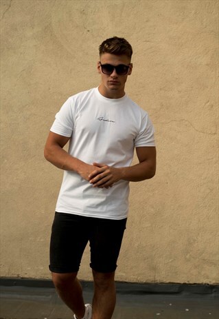 WHITE SCRIPT T-SHIRT