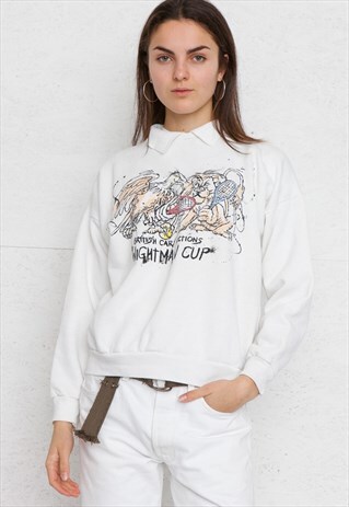 VINTAGE WHITE PULLOVER SWEATSHIRT