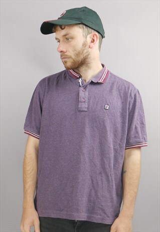 VINTAGE FILA POLO IN PURPLE WITH LOGO