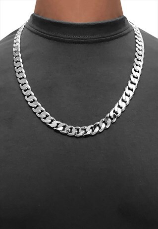 2 PACK 24" 12MM 925 STERLING SILVER WIDE CURB NECKLACE CHAIN