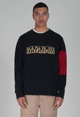 NAPAPIJRI 90'S MULTI COLOUR VINTAGE LOGO JUMPER