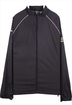 Vintage 90's Adidas Fleece Jumper Striped small logo Black