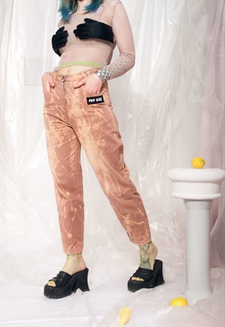 VINTAGE JEANS 90S REWORKED TIE-DYE GRUNGE MARBLE DENIM PANTS