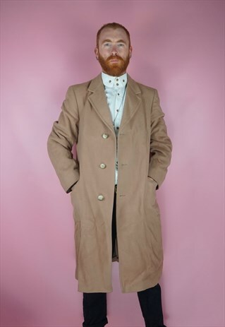 VINTAGE 1990S LIGHT BROWN OVER COAT