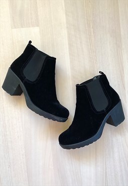 Black Velour Ankle Boots