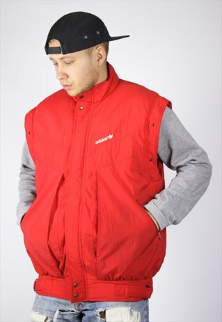 VINTAGE MENS ADIDAS ORIGINALS VEST JACKET