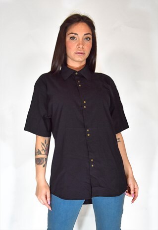 VERSACE JEANS BLACK CASUAL STYLE SHIRT