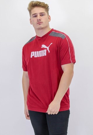 VINTAGE PUMA T-SHIRT IN RED