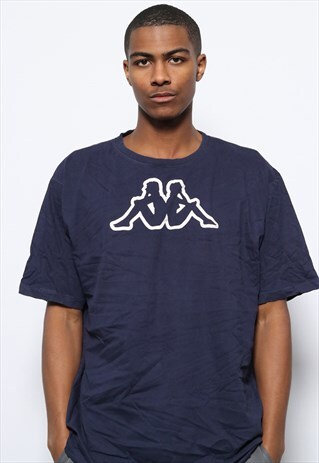 VINTAGE KAPPA BIG LOGO T-SHIRT NAVY BLUE
