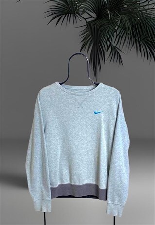 VINTAGE NIKE GREY & BLUE SWEATER